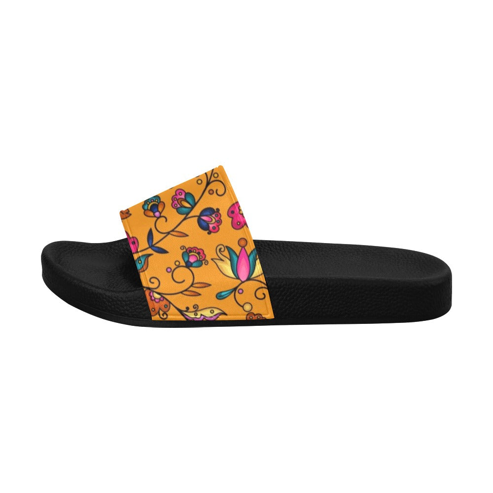 Copper Prairie Petals Orange Slide Sandals