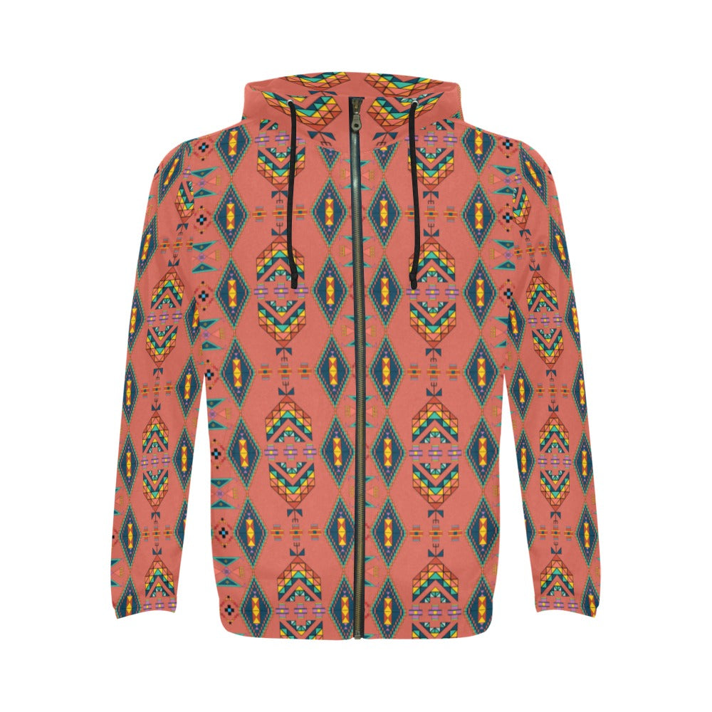 Travois Tipi Canyon Earth Men's Zipper Hoodie