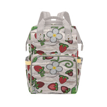 Load image into Gallery viewer, Strawberry Dreams Bright Birch Multi-Function Diaper Backpack/Diaper Bag
