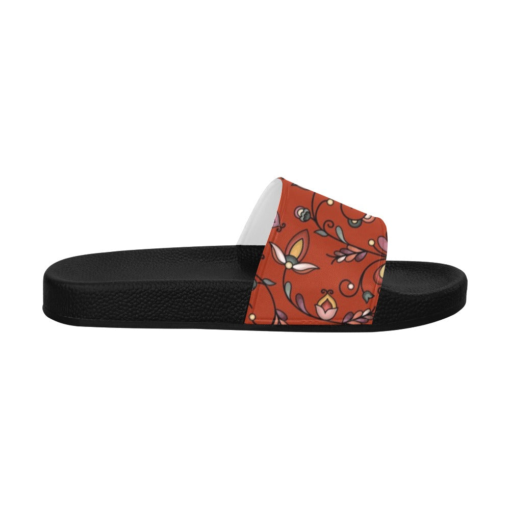 Burnt Sky Petals Red Slide Sandals
