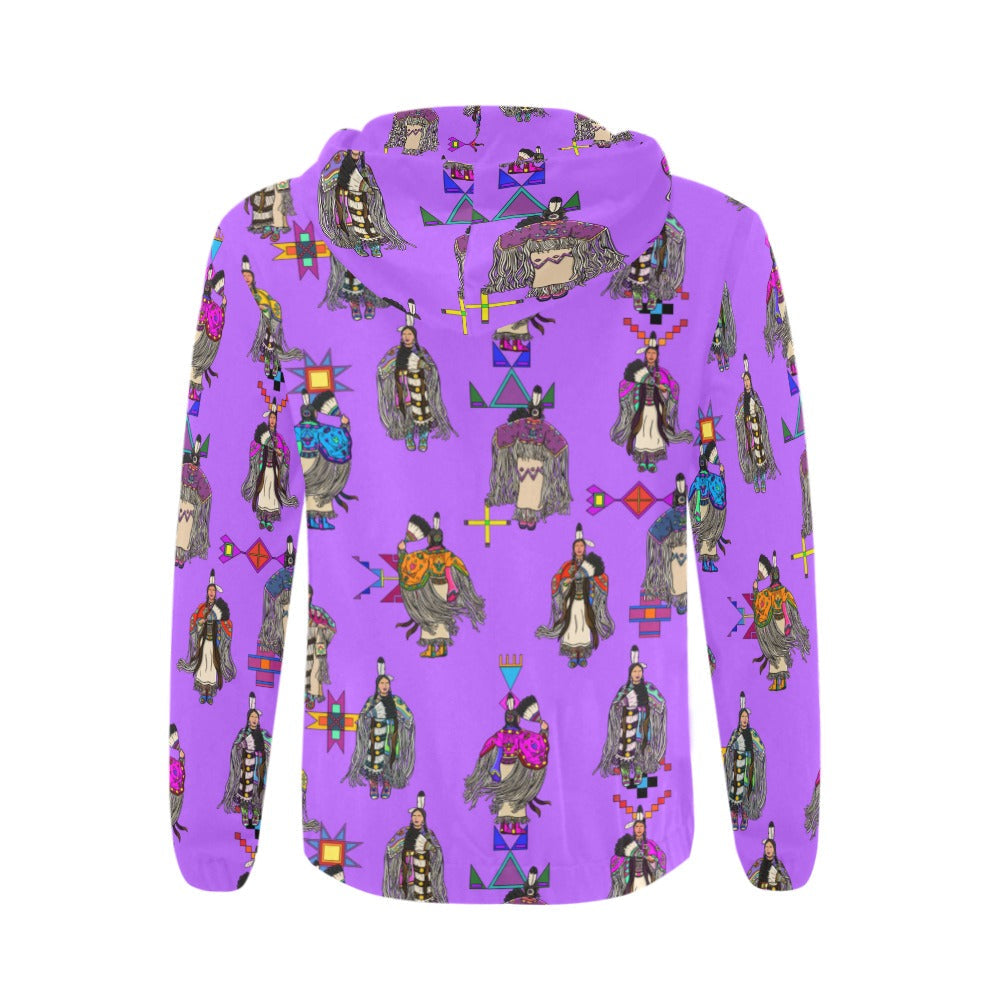 Women's Tradish Dancers Purple Men's Zipper Hoodie