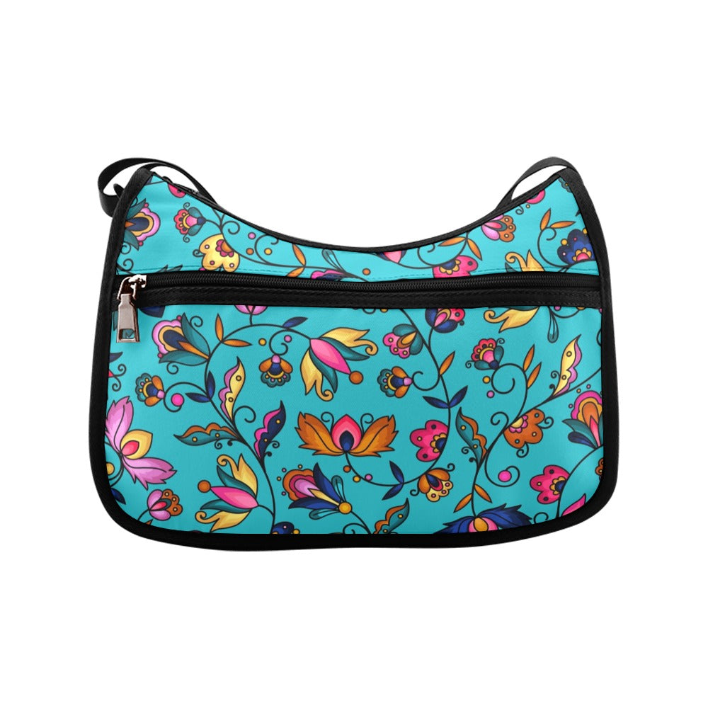 Copper Prairie Petals Turquoise Crossbody Bag