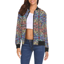 Load image into Gallery viewer, Medicine Blessing White Bomber Jacket for Women
