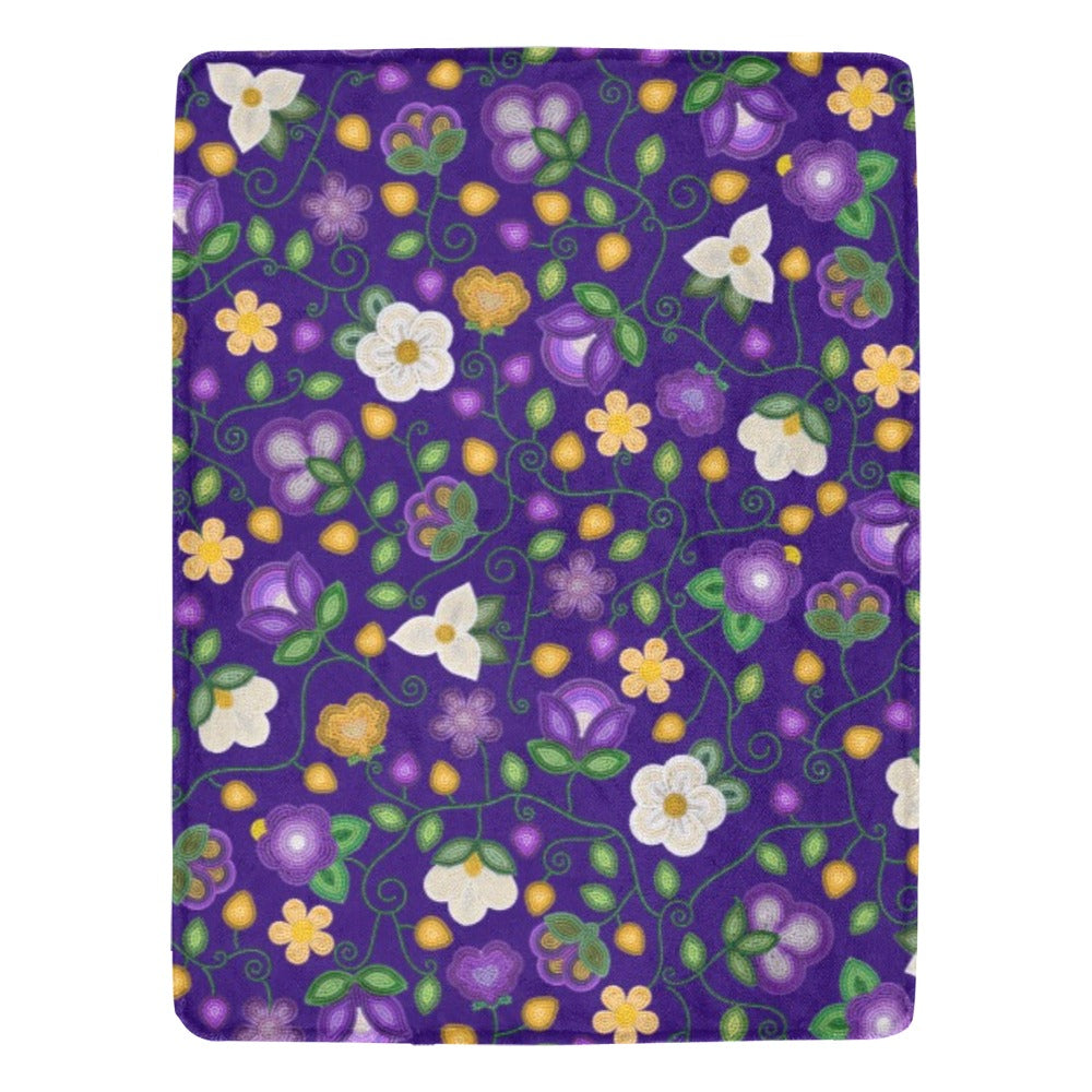 Midnight Moss Bloom Aubergine X-Large Micro Fleece Blanket