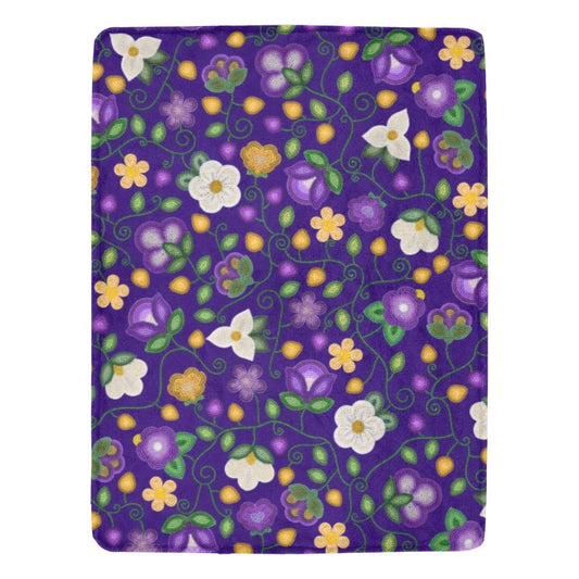 Midnight Moss Bloom Aubergine X-Large Micro Fleece Blanket