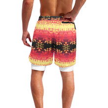 Load image into Gallery viewer, Soleil Fusion Rouge Men&#39;s Sports Shorts with Compression Liner
