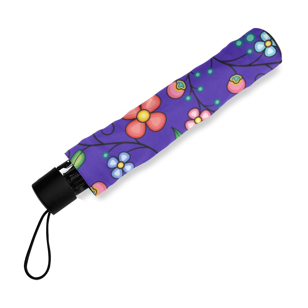 Floral Bounty Blue Foldable Umbrella