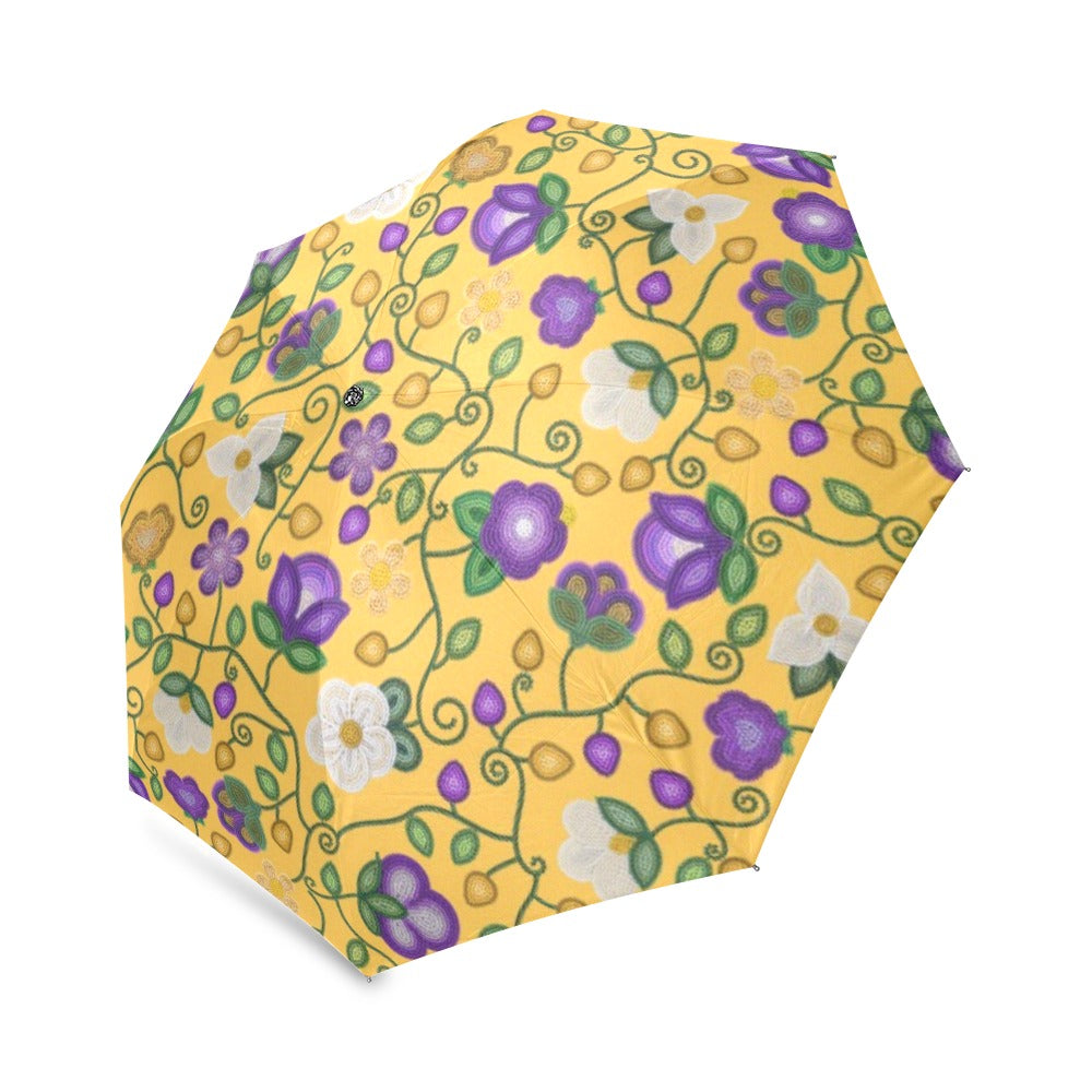 Midnight Moss Bloom Yellow Foldable Umbrella