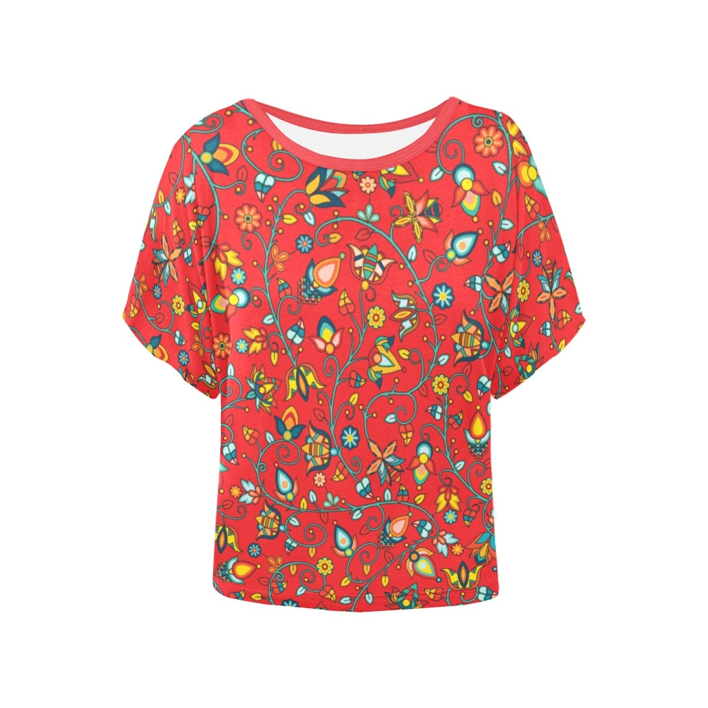 Thorny Path Red Women's Batwing-Sleeved Blouse T shirt