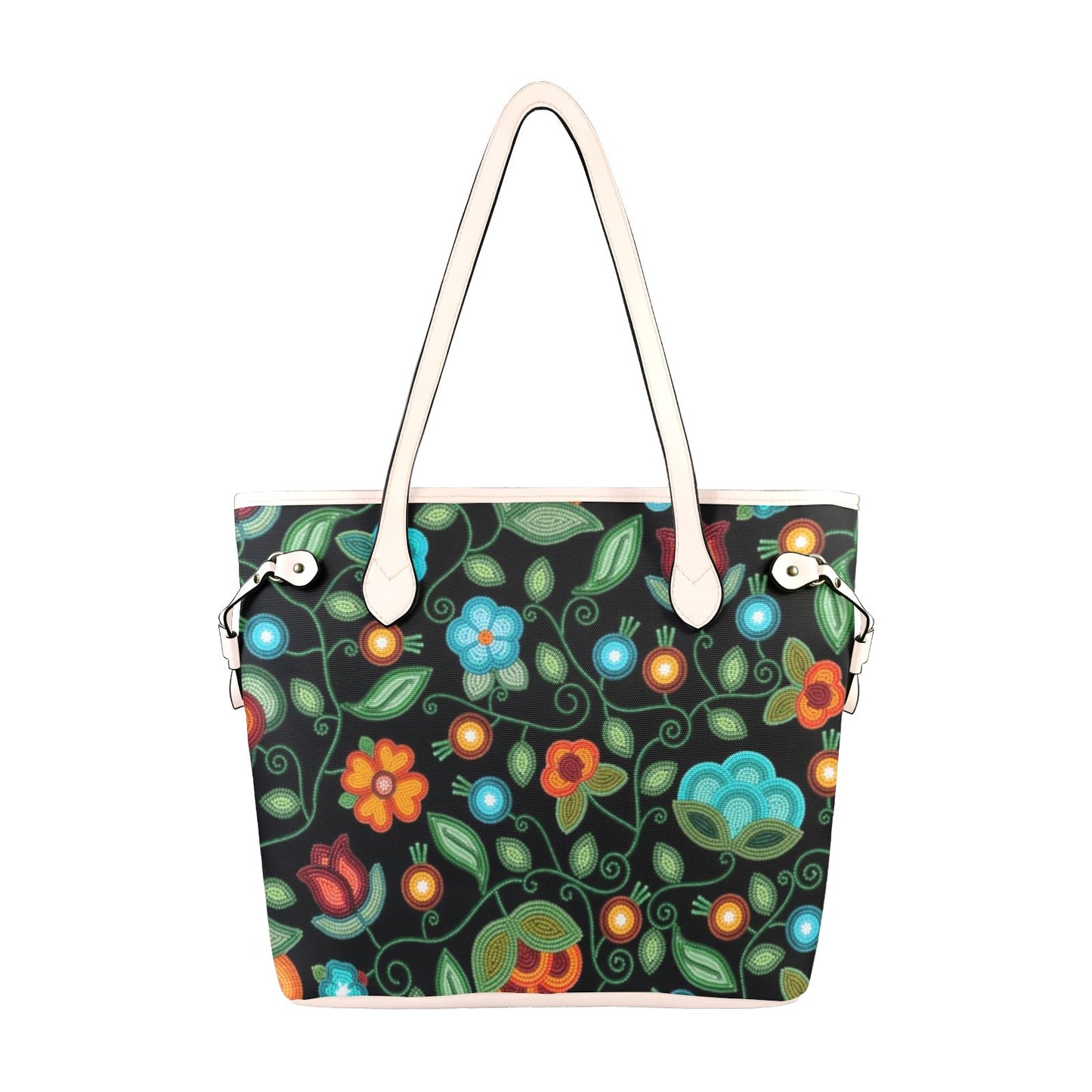 Prairie Fire Petals Black Clover Canvas Tote