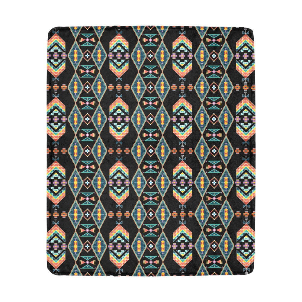 Travois Tipi Black Ultra-Soft Micro Fleece Blanket 50"x60"