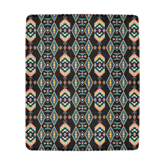 Travois Tipi Black Ultra-Soft Micro Fleece Blanket 50"x60"