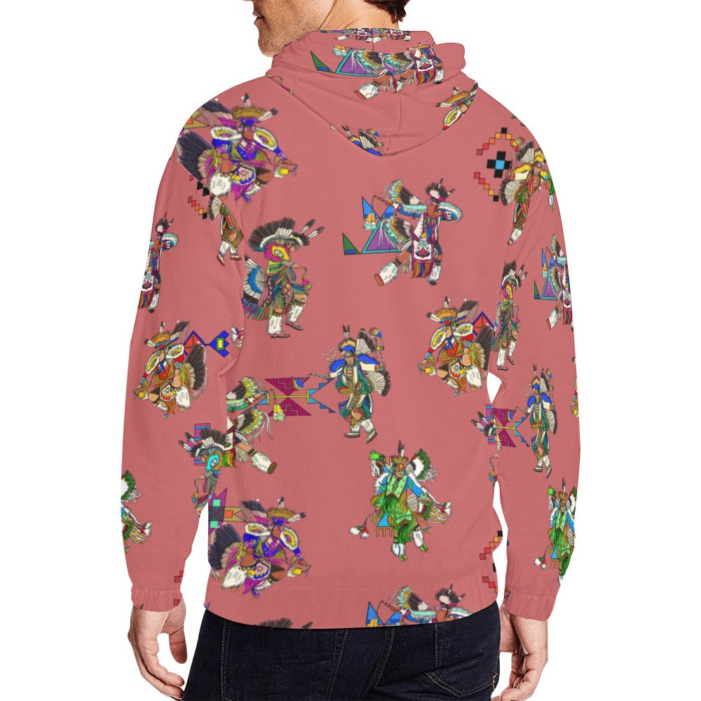Men's Fancy Dancers Terra Cotta Men's Zipper Hoodie