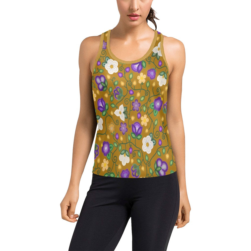 Midnight Moss Bloom Toffee Racerback Tank Top