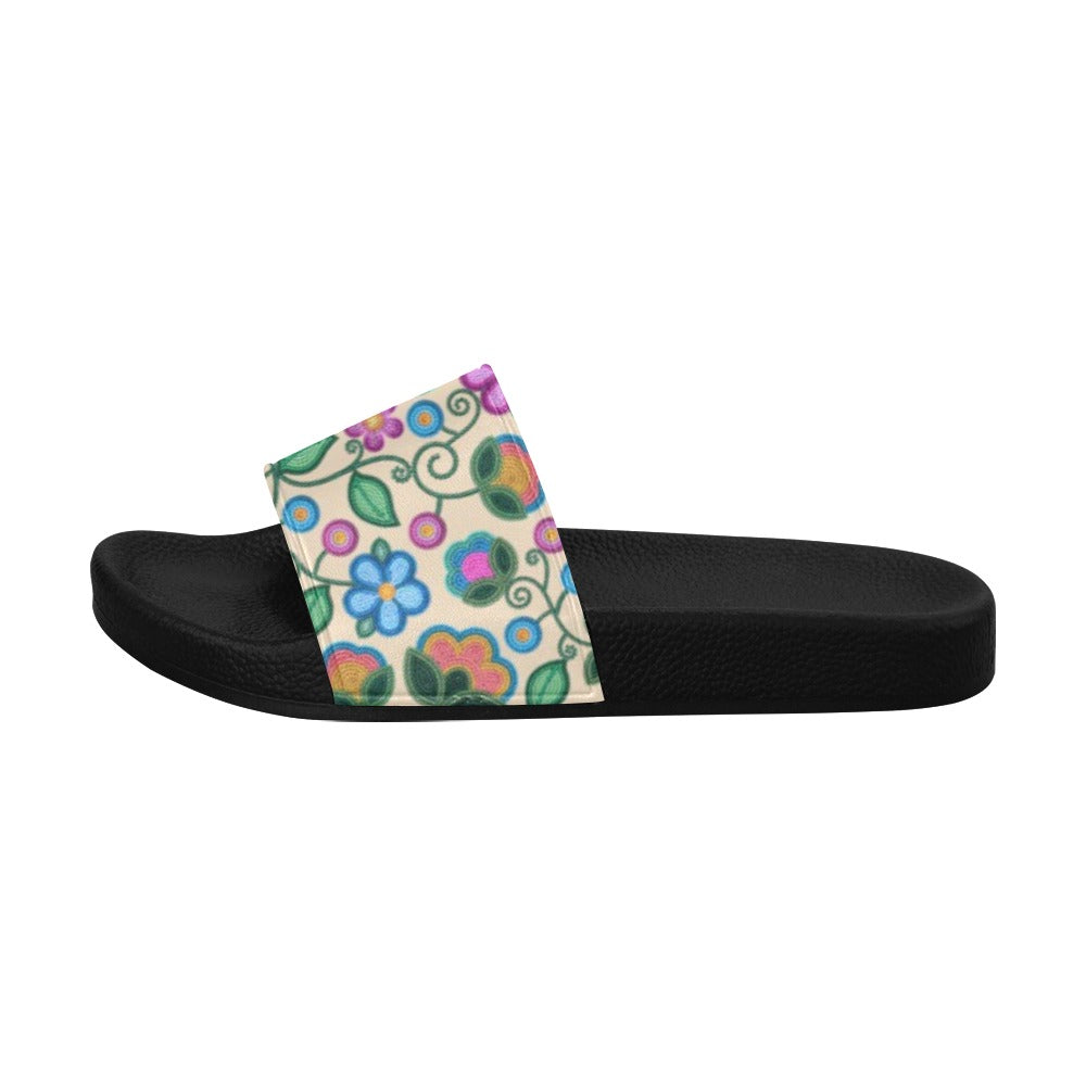 Turquoise Sunbeam Cream Women's Slide Sandals