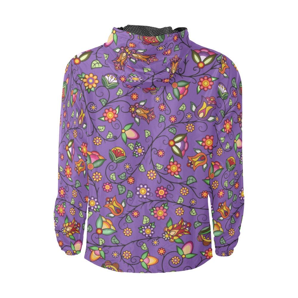 Heartbeat Petals Purple Men's Windbreaker