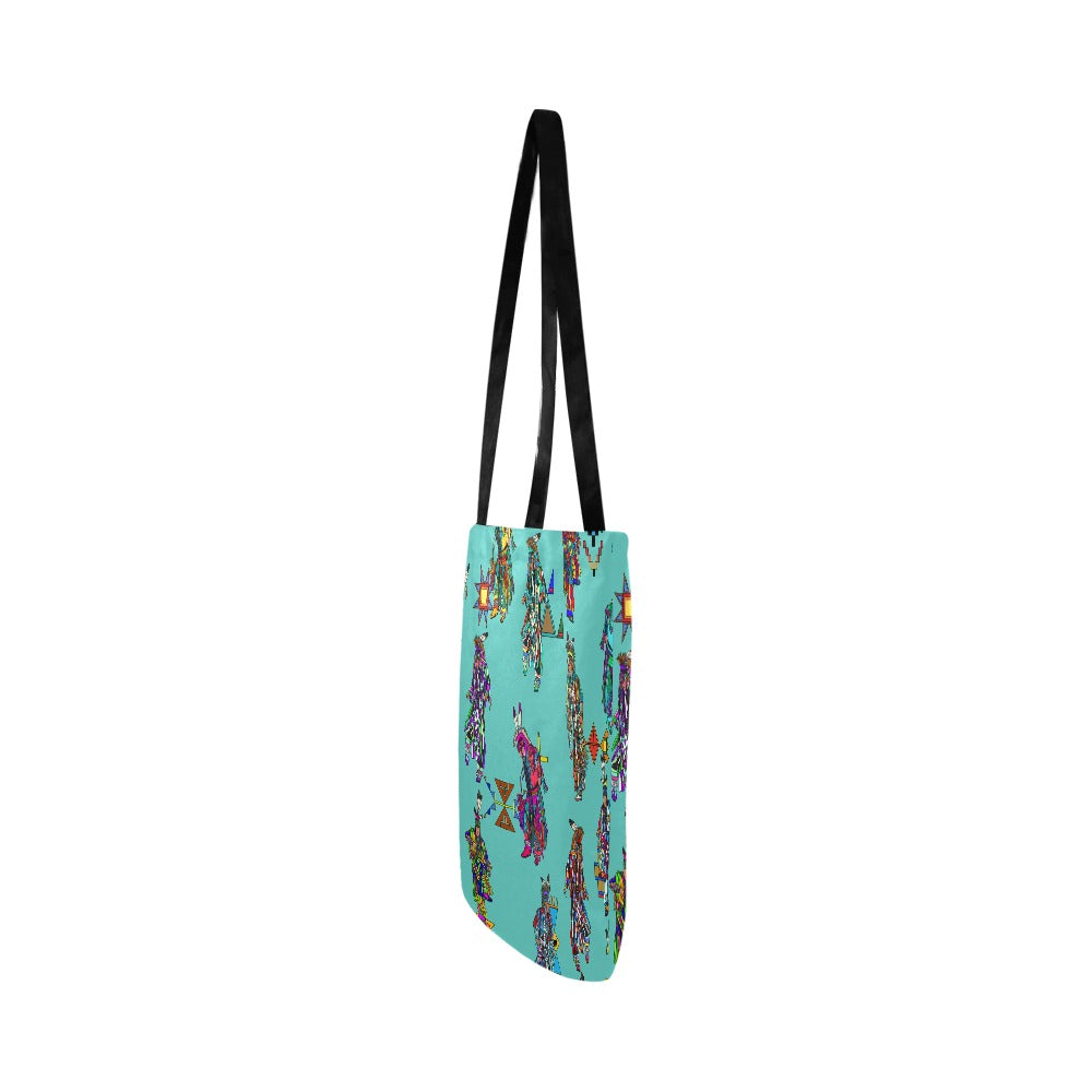 Men's Grass Dancers Eggshell Blue Reusable Shopping Bag