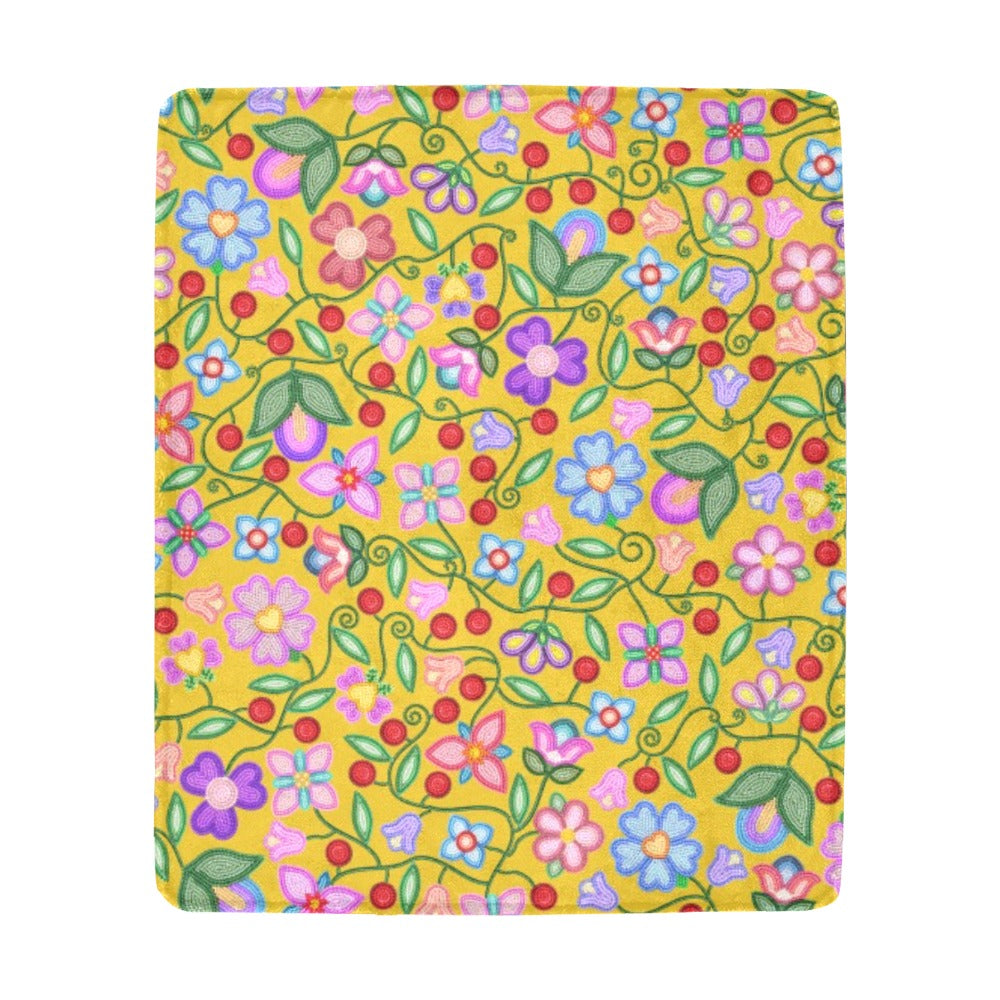 Petal Harmony Ochre Large Micro Fleece Blanket