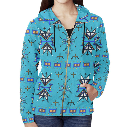 Eagle Strike Blue Full Zip Hoodie for Women