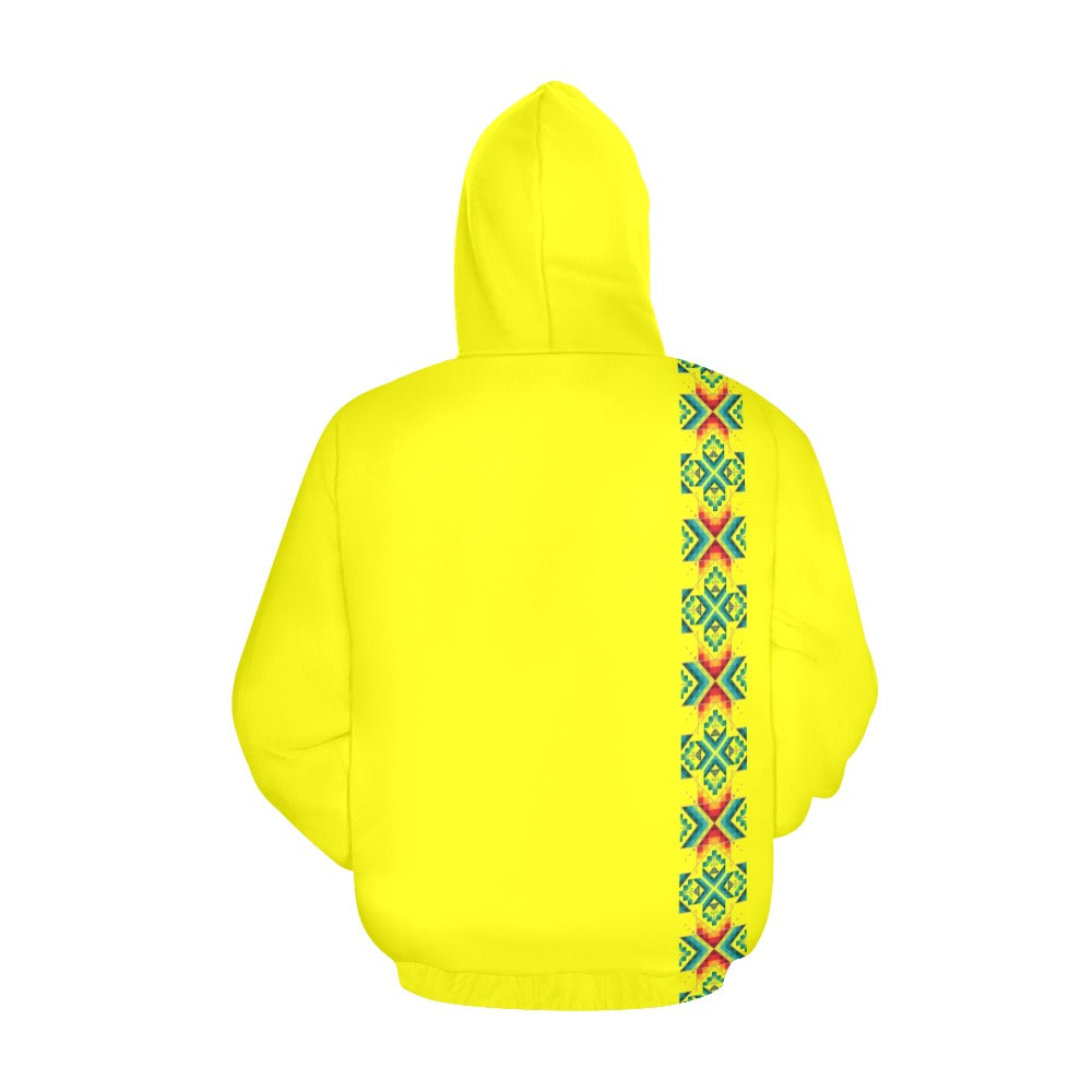 Yellow Blanket Strip Hoodie for Men