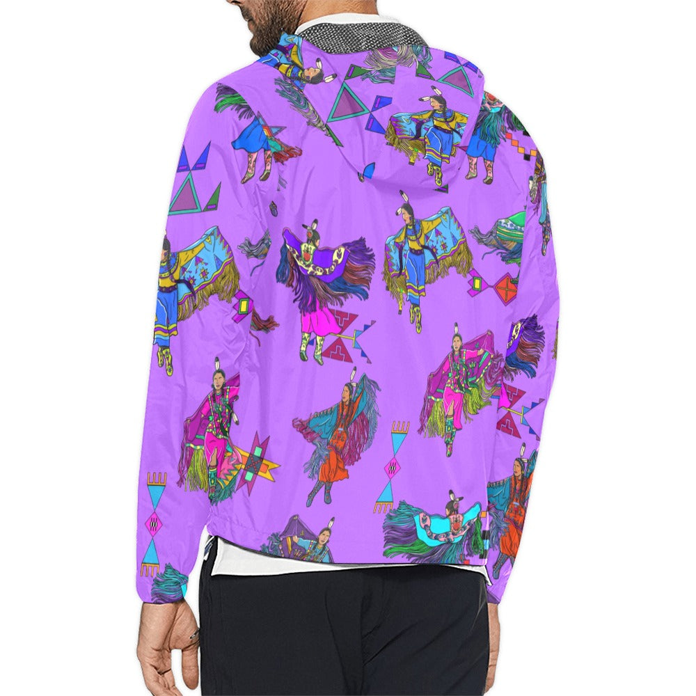 Women's Fancy Dancers Purple Men's Windbreaker