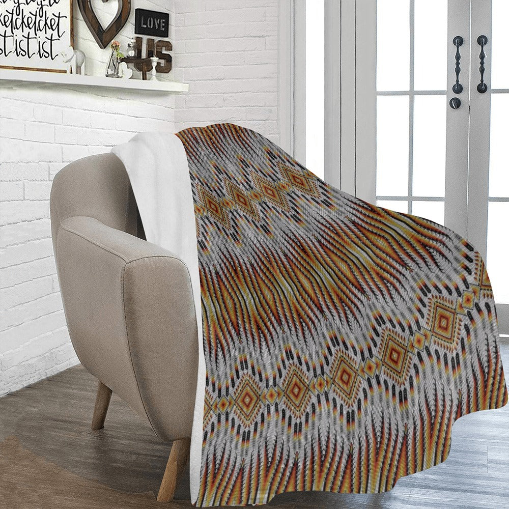 Fire Feather White X-Large Micro Fleece Blanket