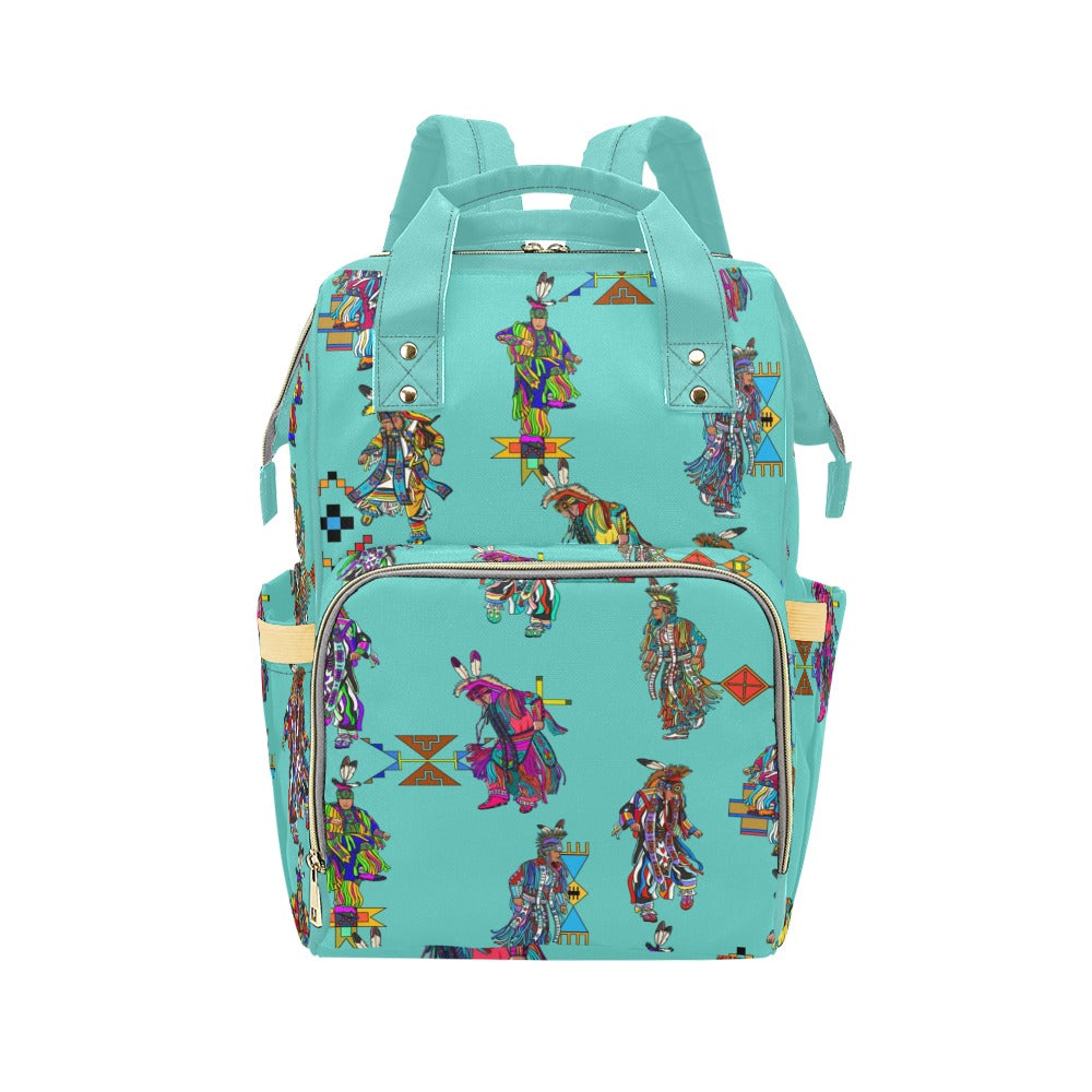 Men's Grass Dancers Eggshell Blue Multi-Function Diaper Backpack