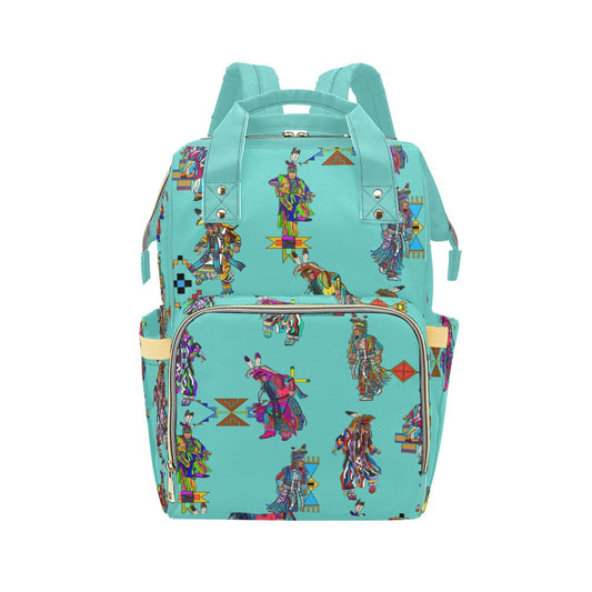 Men's Grass Dancers Eggshell Blue Multi-Function Diaper Backpack