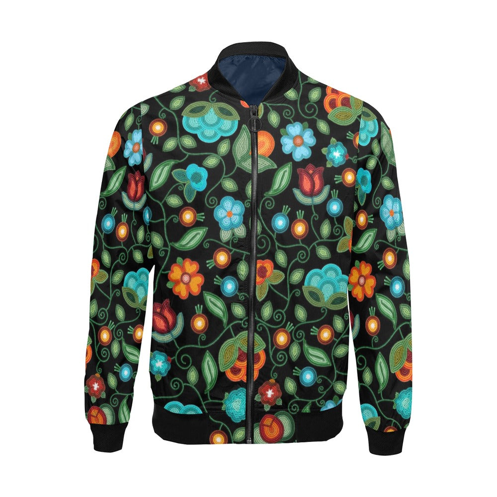 Prairie Fire Petals Black Bomber Jacket
