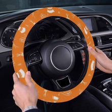 Load image into Gallery viewer, Ledger Dabbles Orange Steering Wheel Cover with Elastic Edge
