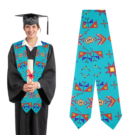 Scattered Generations Turquoise Graduation Stole