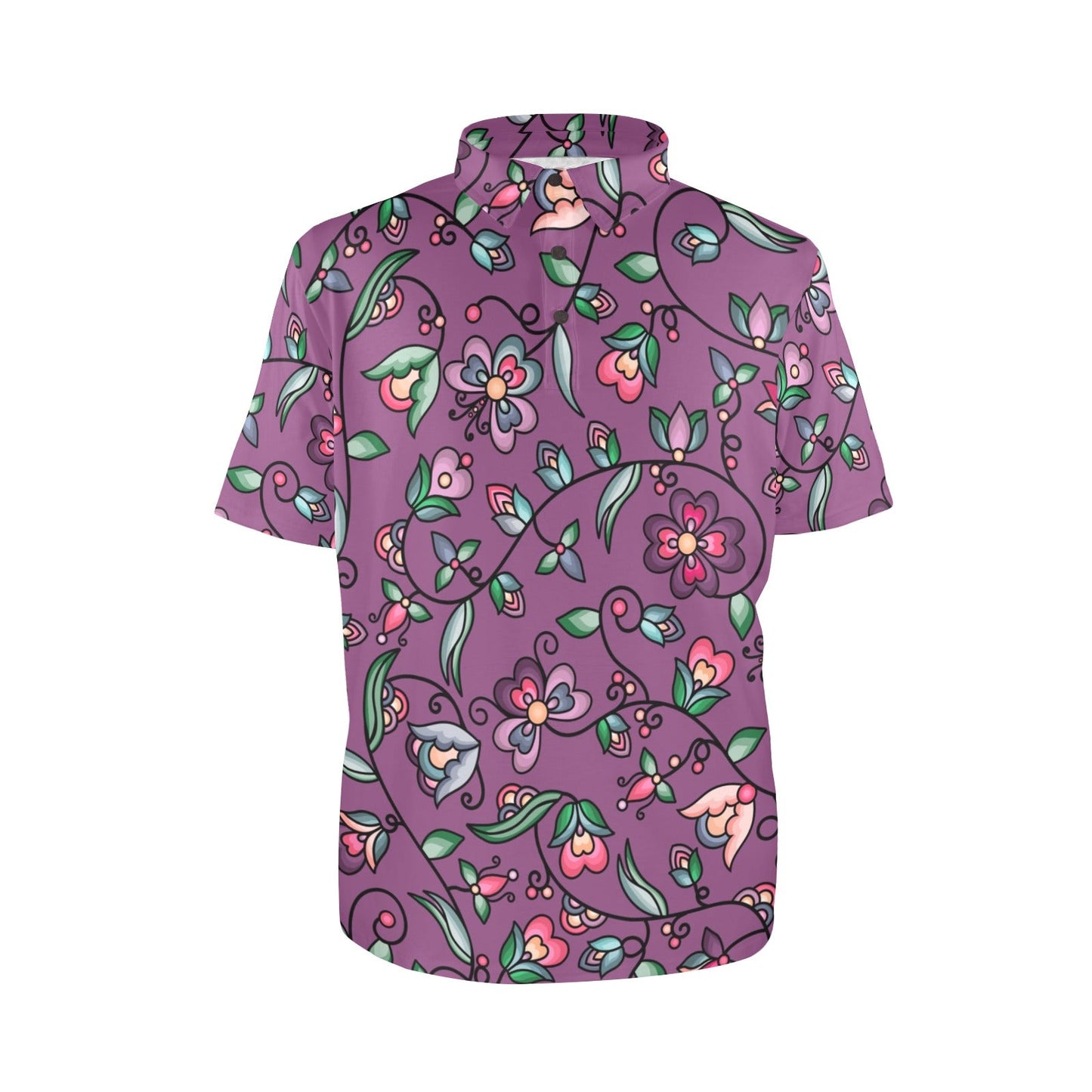 Amber Evening Garland Purple Polo Shirt