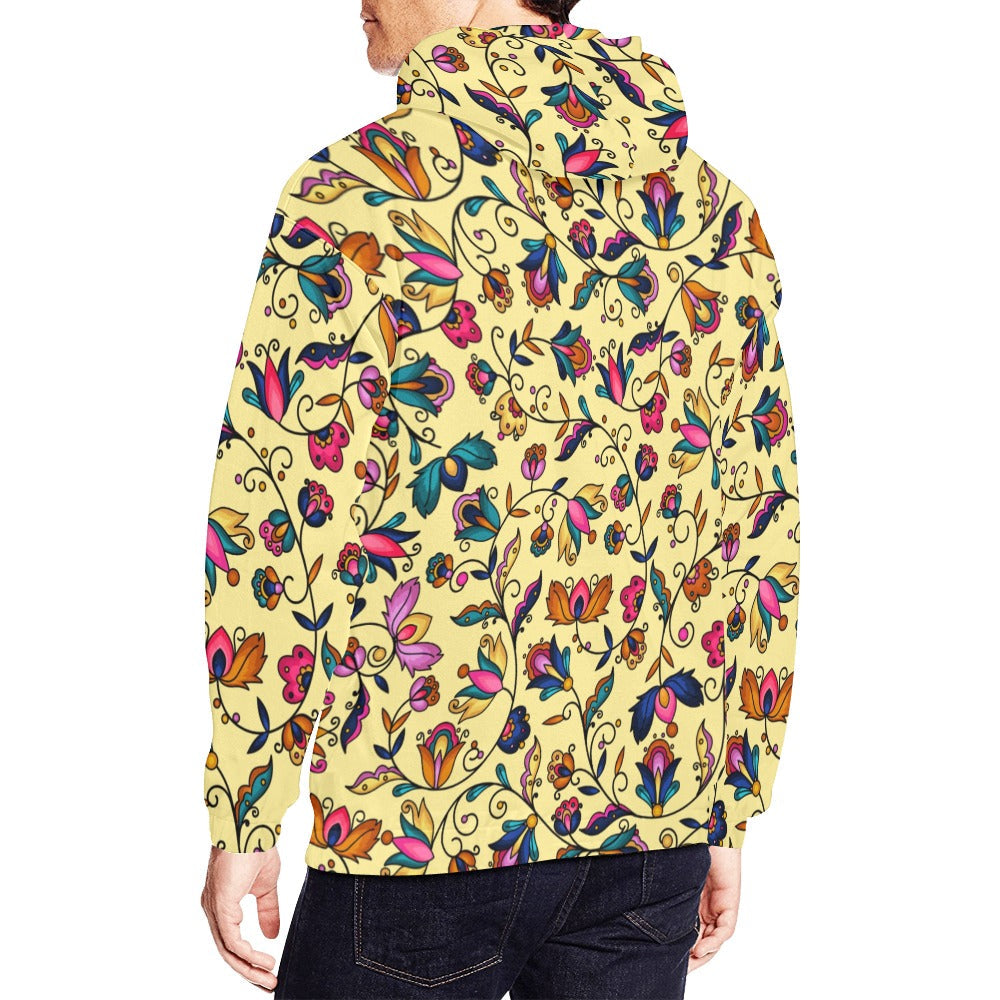 Copper Prairie Petals Yellow Hoodie for Men