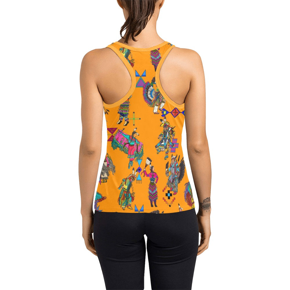 Grand Entry Dancers Orange Women's Racerback Tank Top