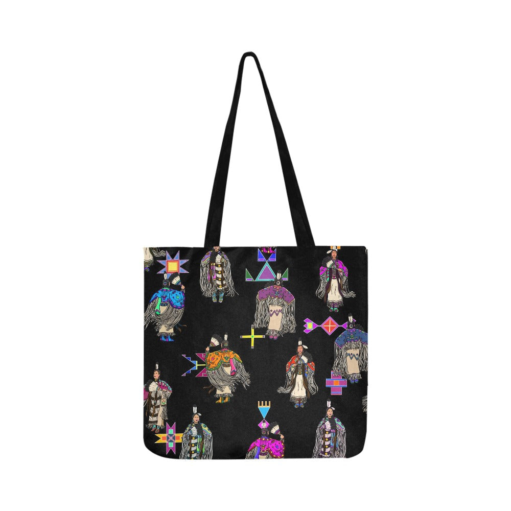 Women's Tradish Dancers Black Reusable Shopping Bag
