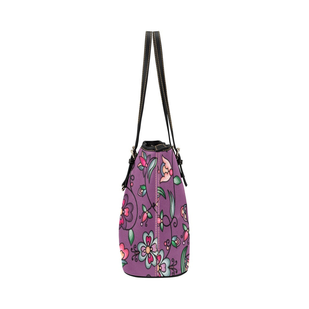 Amber Evening Garland Purple Leather Tote