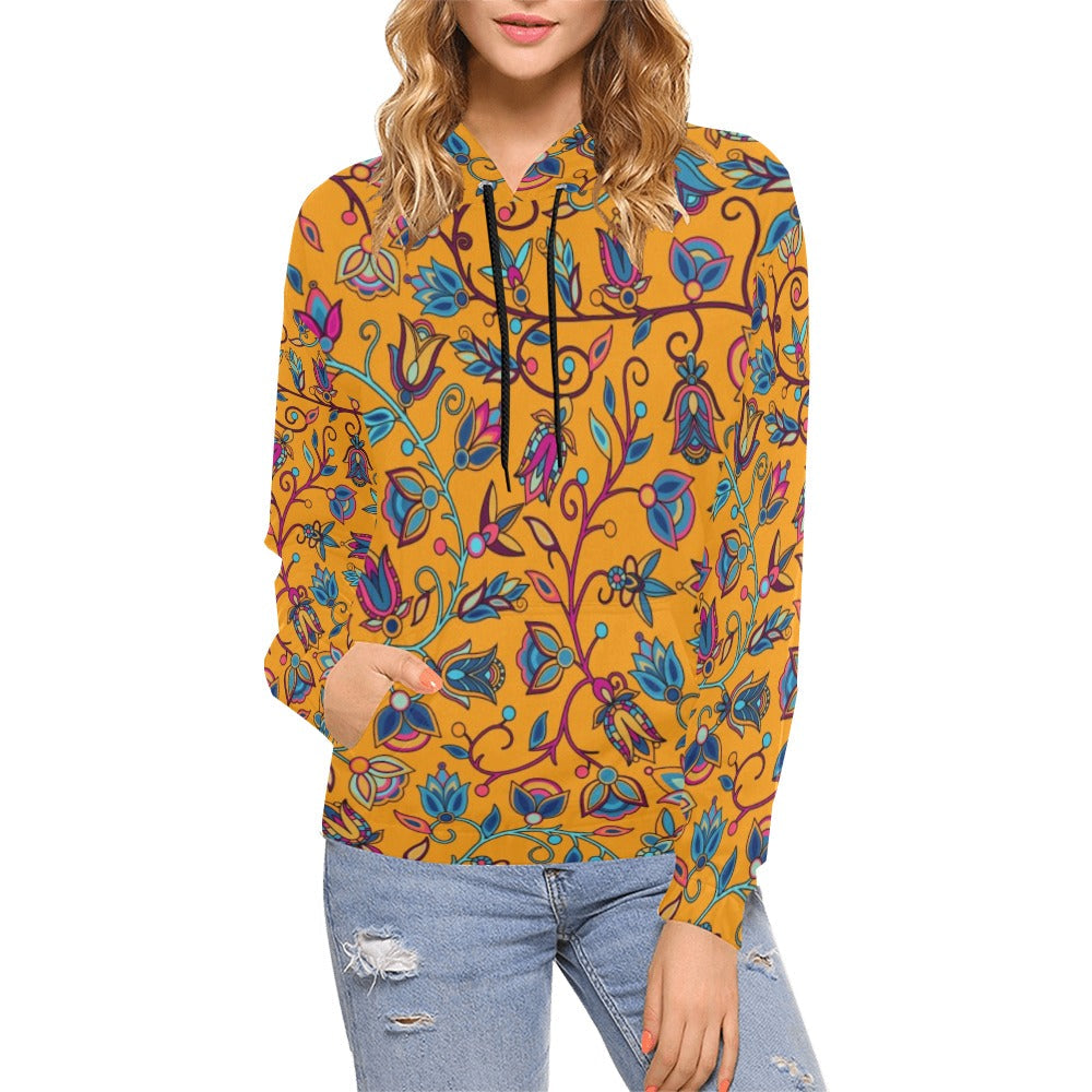 Buffalo Bloom Orange Hoodie for Women