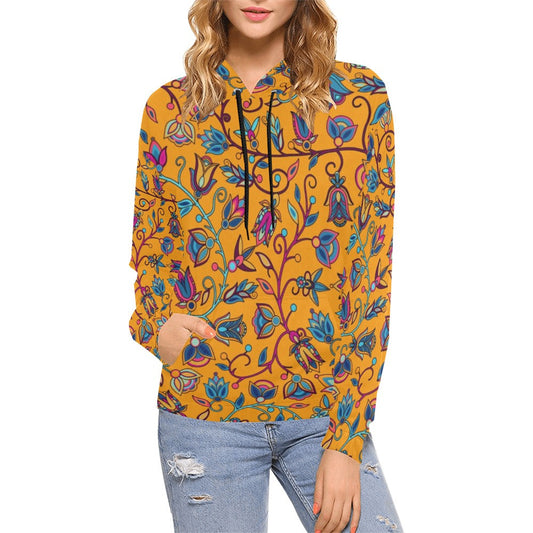 Buffalo Bloom Orange Hoodie for Women