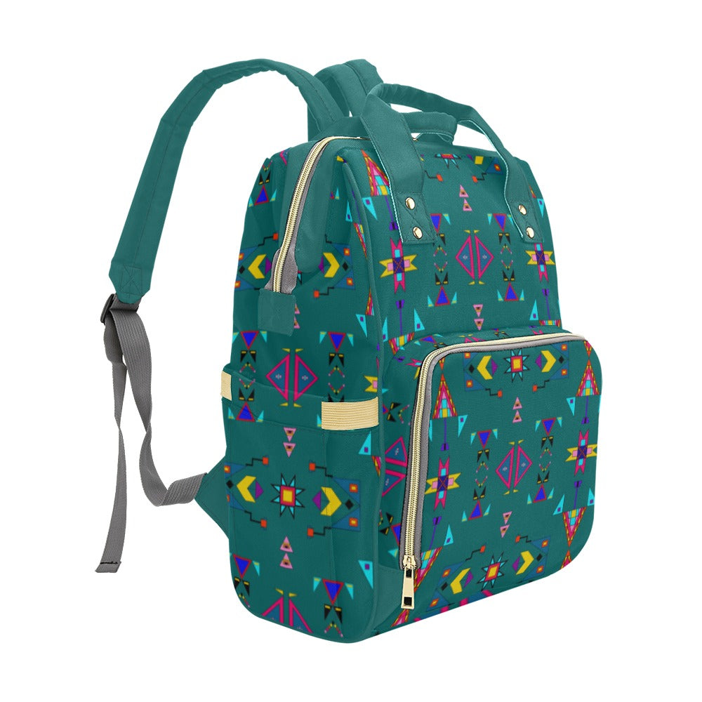 Enemy Territory Teal Multi-Function Diaper Backpack