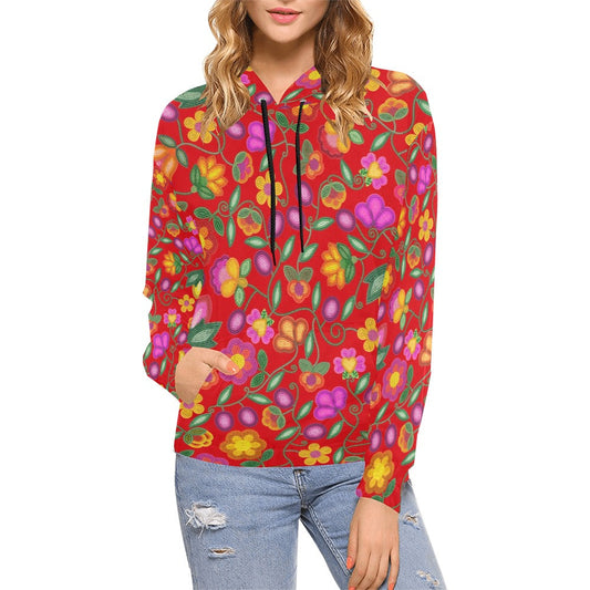 Boreal Bounty Red Hoodie for Women