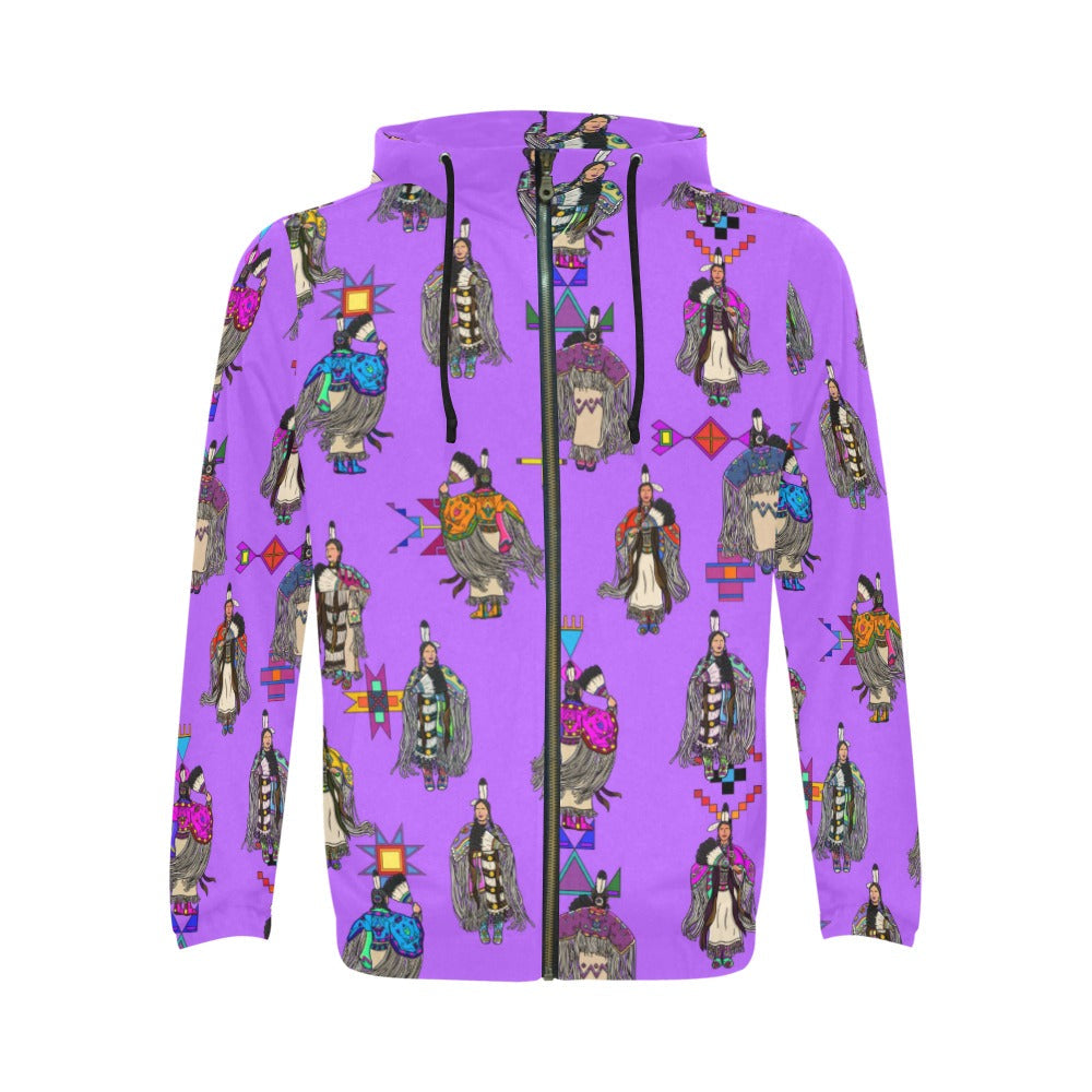 Women's Tradish Dancers Purple Men's Zipper Hoodie