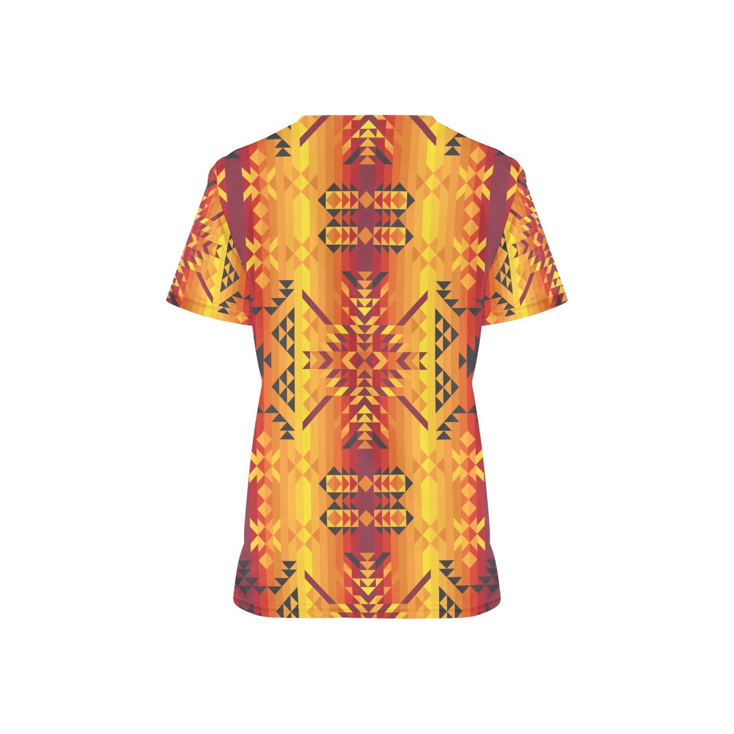 Desert Geo Yellow Red Scrub Top