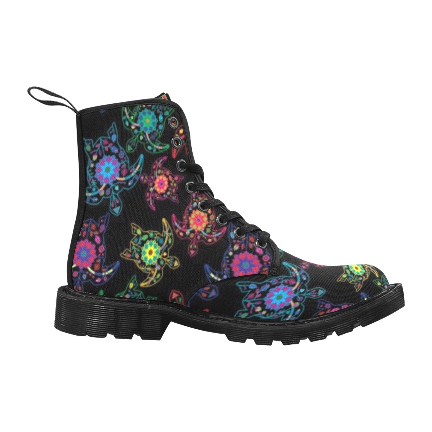 Neon Floral Turtle Boots