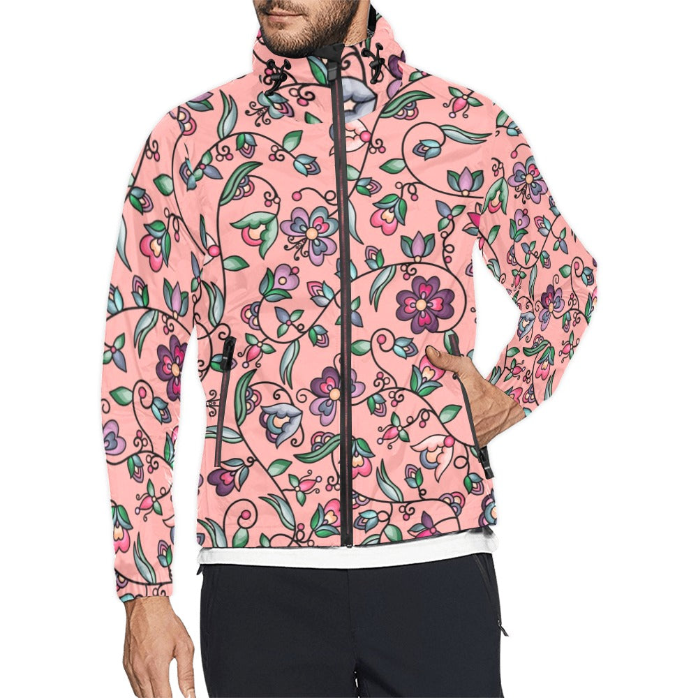 Amber Evening Garland Peach Men's Windbreaker