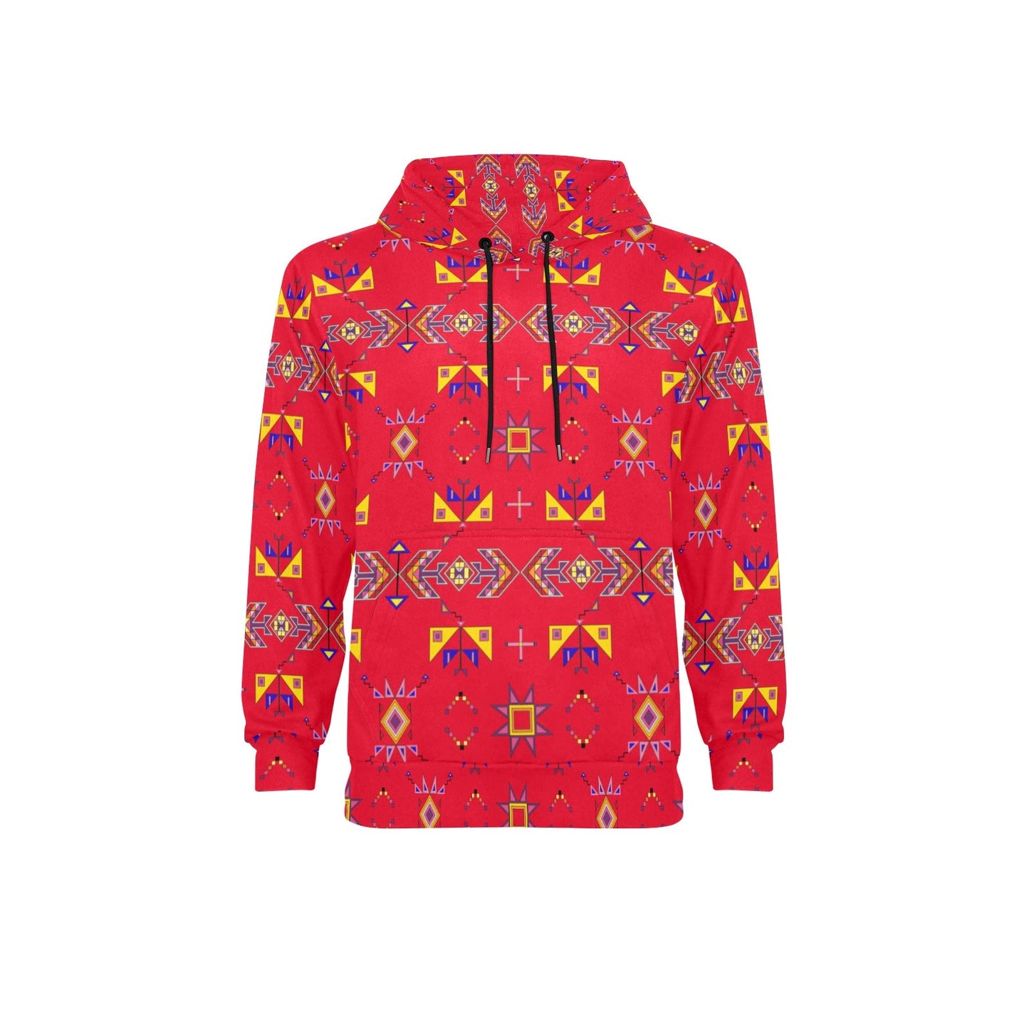 Scattered Generations Red Men's Long Sleeve Fleece Hoodie