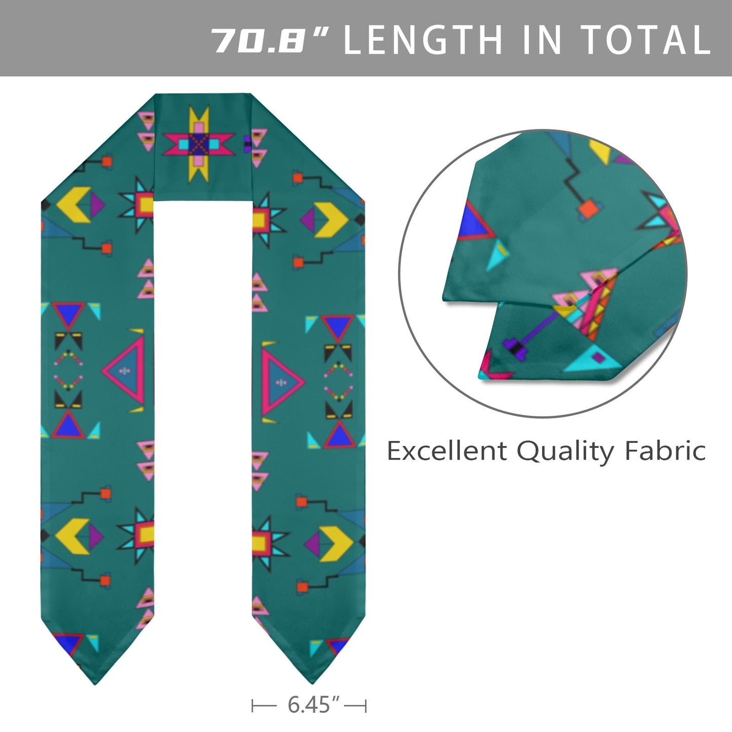 Enemy Territory Teal Graduation Stole