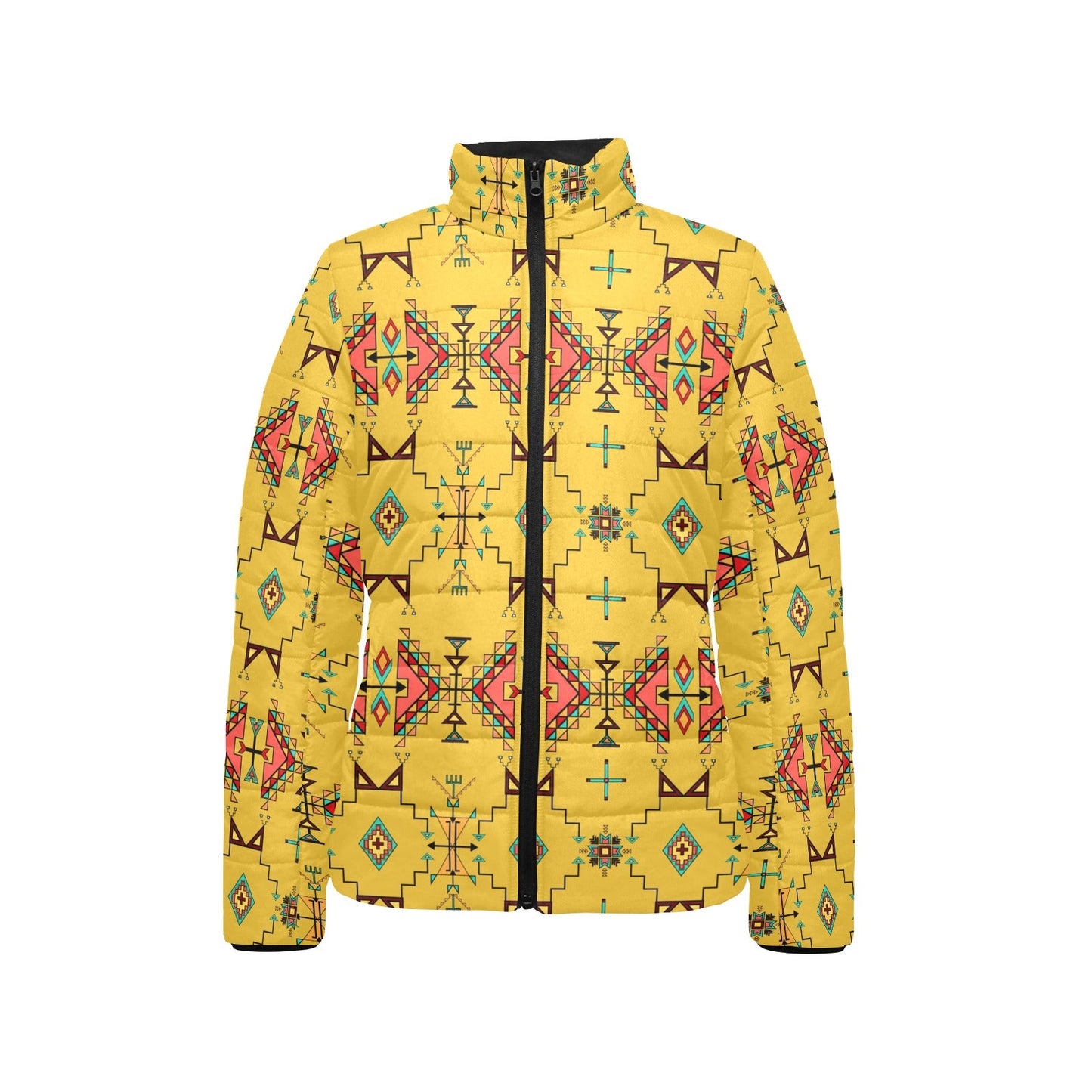 Thunder Flight Yellow Women's Stand Collar Padded Jacket