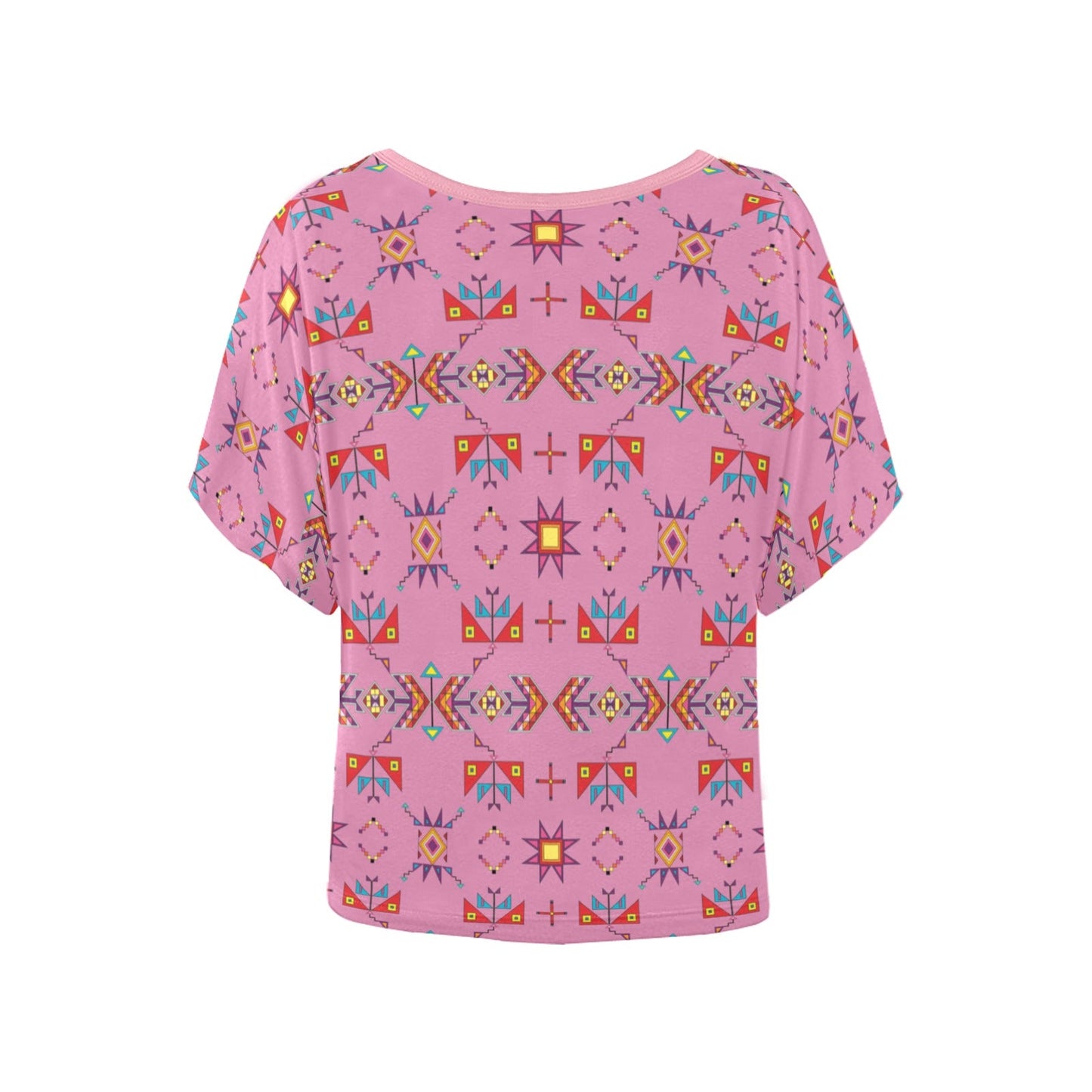 Scattered Generations Pink Women's Batwing-Sleeved Blouse T shirt
