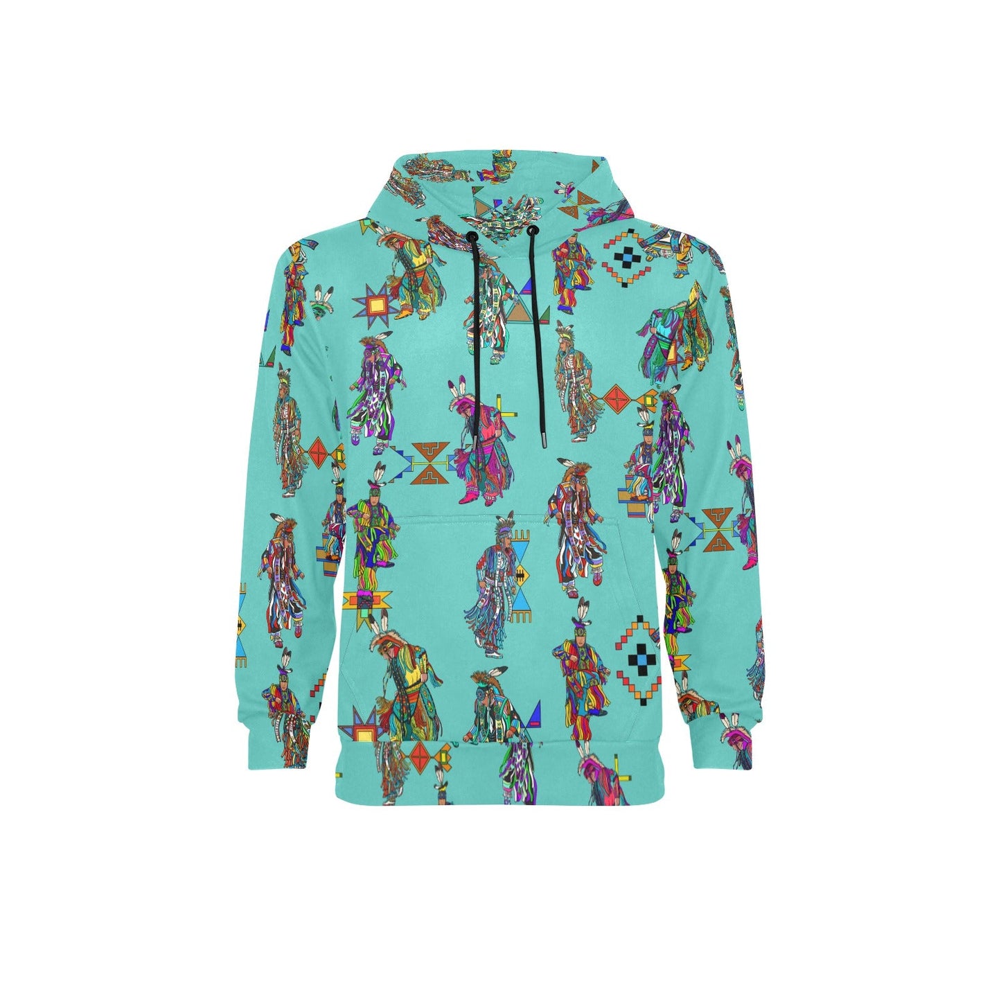 Men's Grass Dancers Eggshell Blue Men's Long Sleeve Fleece Hoodie