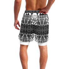 Load image into Gallery viewer, Writing on Stone Black and White Men&#39;s Sports Shorts with Compression Liner
